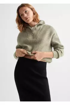 Юбка с разрезом Mango, черный