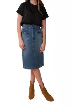 Юбка с разрезом спереди в цвете Pearl District FRAME