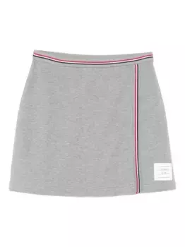 Юбка с ребристыми вставками THOM BROWNE, серый