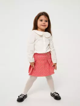 Юбка с рисунком для девочки с эластичной резинкой на талии и колготками, упаковка из 2 шт. LCW baby, яркий красный принт