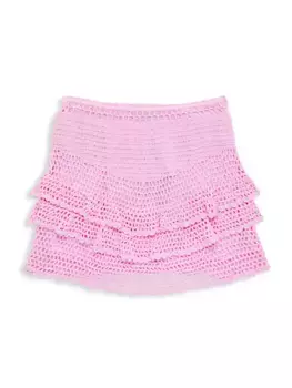 Юбка с рюшами для девочки крючком Flowers By Zoe, фиолетовый