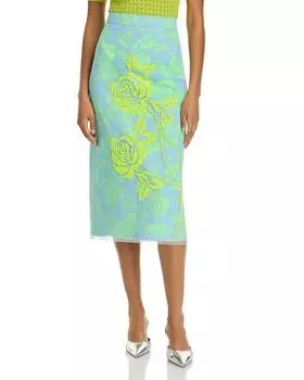 Юбка с сетчатым наложением Essentiel Antwerp, зеленый