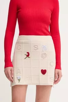 Юбка с шерстью Twinset, бежевый