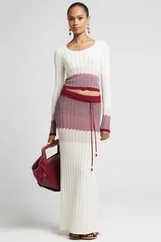 Юбка с темным узором «шеврон» River Island, красный