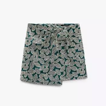 Юбка с узелом Zara, зеленый