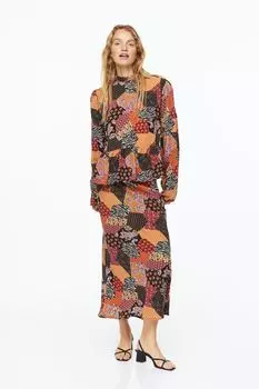 Юбка с узором H&amp;M, коричневый/цветные блоки
