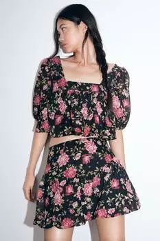 Юбка с узором и подолом-баллоном H&M, мультиколор