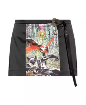 Юбка с узором Versace Jeans Couture, черный
