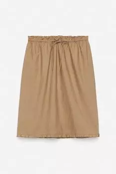 Юбка с воланами из льна и хлопка Arket, бежевый