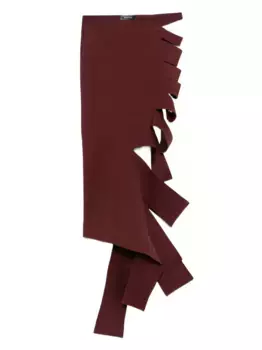 Юбка с вырезом асимметричного кроя Mugler, красный