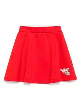 Юбка с вышитым логотипом Emporio Armani Kids, красный