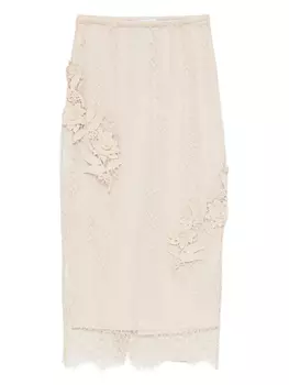 Юбка с вышитыми розами Blugirl, нейтральный