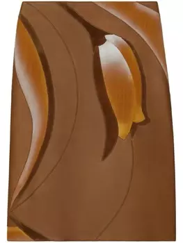 Юбка с вышивкой Tory Burch, коричневый