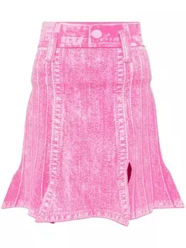 Юбка с высокой посадкой из денима с принтом PH5, розовый