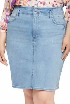 Юбка с высокой талией больших размеров Голливудский пояс NYDJ, цвет Crystalline