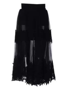 Юбка с высокой талией Elisabetta Franchi, черный