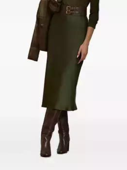 Юбка с высокой талией Lauren Ralph Lauren, зеленый