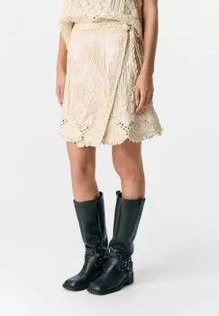 Юбка с запахом BESTICKTER - A-line skirt Object, кремовый