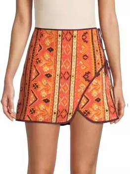 Юбка с запахом cleo с геометрическим принтом Free People Rust combo