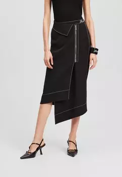 Юбка с запахом CONTRAST STITCH KARL LAGERFELD, черный