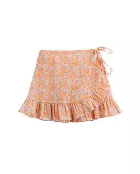 Юбка с запахом для девочки с цветочным принтом Knot, мультиколор