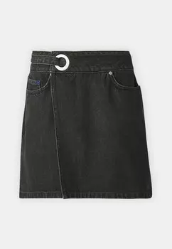 Юбка с запахом EYELET SKIRT Karl Lagerfeld Jeans, черный деним