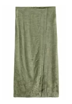 Юбка с запахом JACQUARD MIDI SARONG - A-line skirt Next, зеленый