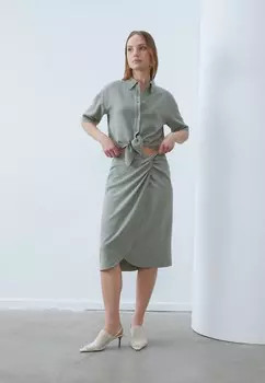 Юбка с запахом LINEN BLEND SKIRT Anna Field, зеленый