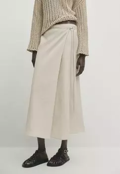 Юбка с запахом Massimo Dutti, бежевый