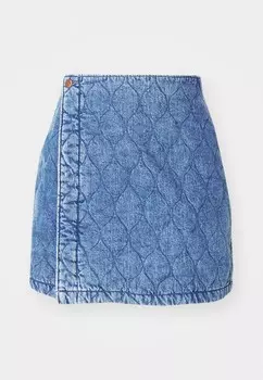 Юбка с запахом MINI SKIRT Pepe Jeans, синий деним