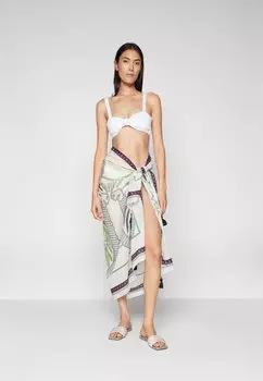 Юбка с запахом Printed Pareo Tory Burch, бежевый
