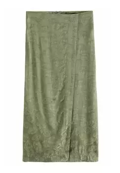 Юбка с запахом REGULAR FIT - JACQUARD MIDI SARONG - A-line skirt Next, зеленый