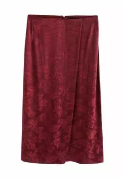 Юбка с запахом REGULAR FIT - JACQUARD MIDI SARONG - A-line skirt Next, красный