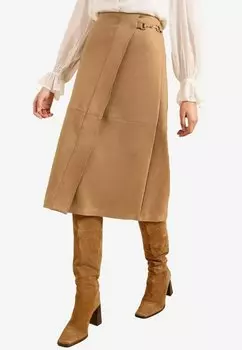 Юбка с запахом REGULAR FIT MIDI Love & Roses, коричневый