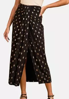 Юбка с запахом REGULAR FIT - PRINTED KNOT MIDI Love & Roses, черный