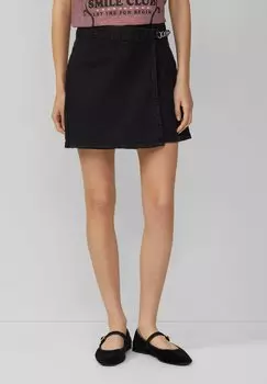 Юбка с запахом SKORT MIT KETTEN-DETAIL - A-line skirt QS, черный