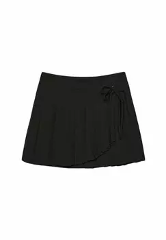 Юбка с запахом Stradivarius, черный