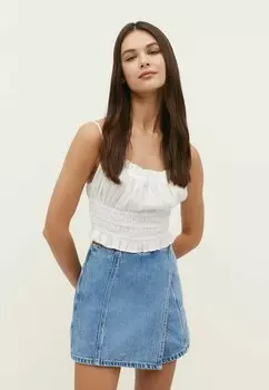 Юбка с запахом Stradivarius, синий