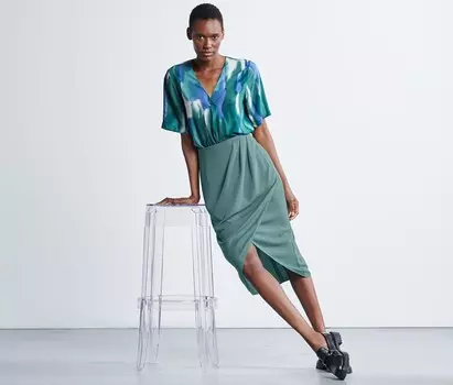 Юбка с запахом Tchibo, зеленый шалфей