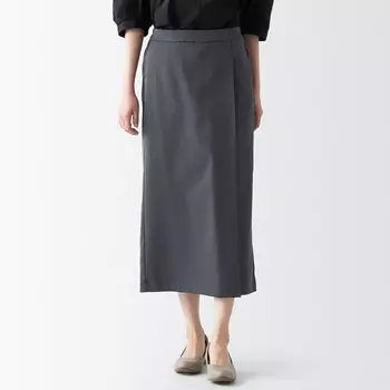 Юбка с защипами из переработанного полиэстера MUJI, серый