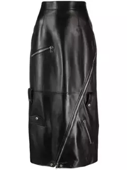 Юбка с завышенной талией Alexander McQueen, черный