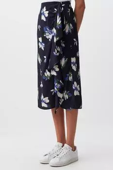 Юбка с завышенной талией и цветочным принтом Jimmy Key, синий