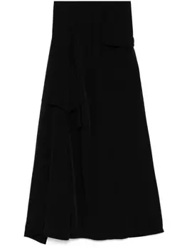 Юбка с завышенной талией и драпировкой Yohji Yamamoto, черный