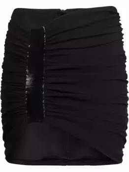 Юбка с завышенной талией и сборками BALMAIN, черный