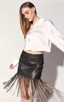 Юбка Sabrina, черный бежевый - кожа Walter Baker