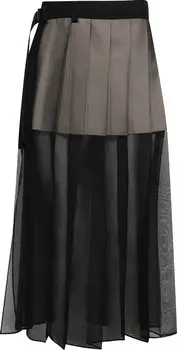 Юбка Sacai Chiffon 'Black', черный