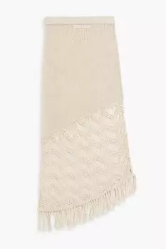 Юбка Sakari асимметричного кроя из хлопка макраме Pima Savannah Morrow, бежевый
