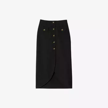 Юбка Sandro с застежкой на пуговицы, черный