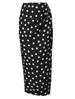 Юбка-саронг в горошек Carolina Herrera, черный