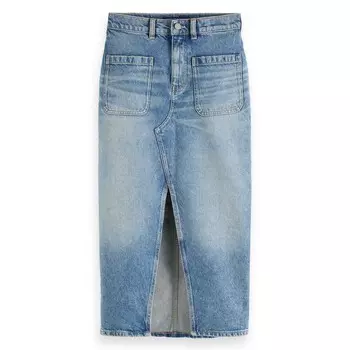 Юбка Scotch & Soda Patch Pocket Denim, синий